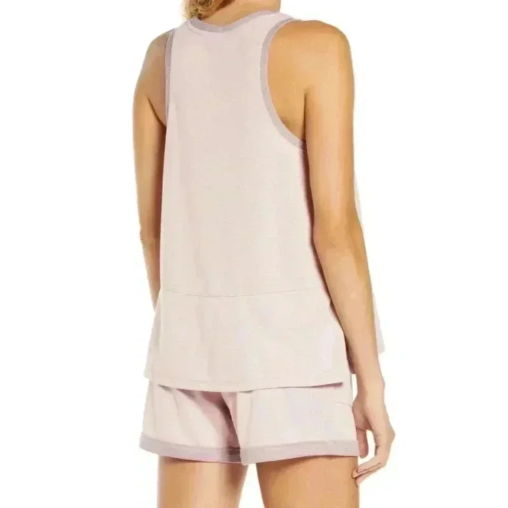 Refinery29 Peplum Double Knit Tank Top Pink Size X-Large — image 3 of 8
